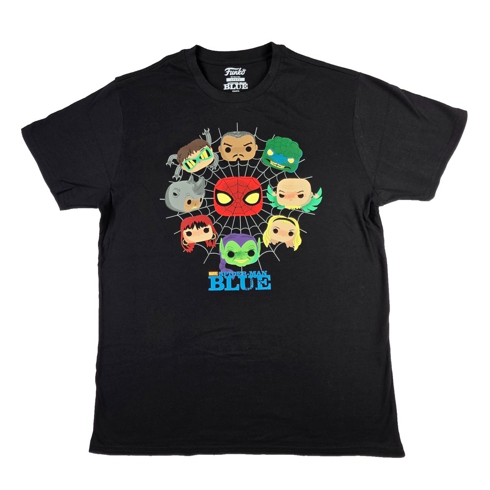 Funko Pop Marvel‎ Collector Corps Spider-Man Black T-Shirt Black Men  L